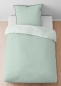 Preview: Biberna Mako-Baumwoll-Satin Bettwäsche 'Uni' 135 x 200 cm Salbei - Grün